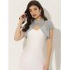 imageAllegra K Womens Lace Cardigan Stand Collar Short Elegant Shrug Open Front Cropped Bolero CardiganGray