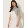 imageAllegra K Womens Lace Cardigan Stand Collar Short Elegant Shrug Open Front Cropped Bolero CardiganGray