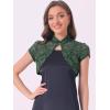 imageAllegra K Womens Lace Cardigan Stand Collar Short Elegant Shrug Open Front Cropped Bolero CardiganGreen