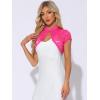 imageAllegra K Womens Lace Cardigan Stand Collar Short Elegant Shrug Open Front Cropped Bolero CardiganHot Pink