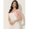 imageAllegra K Womens Lace Cardigan Stand Collar Short Elegant Shrug Open Front Cropped Bolero CardiganPink
