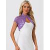imageAllegra K Womens Lace Cardigan Stand Collar Short Elegant Shrug Open Front Cropped Bolero CardiganPurple