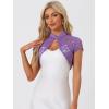 imageAllegra K Womens Lace Cardigan Stand Collar Short Elegant Shrug Open Front Cropped Bolero CardiganPurple