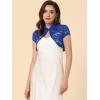 imageAllegra K Womens Lace Cardigan Stand Collar Short Elegant Shrug Open Front Cropped Bolero CardiganRoyal Blue