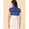 imageAllegra K Womens Lace Cardigan Stand Collar Short Elegant Shrug Open Front Cropped Bolero CardiganRoyal Blue