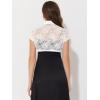 imageAllegra K Womens Lace Cardigan Stand Collar Short Elegant Shrug Open Front Cropped Bolero CardiganWhite