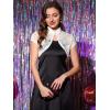 imageAllegra K Womens Lace Cardigan Stand Collar Short Elegant Shrug Open Front Cropped Bolero CardiganWhite