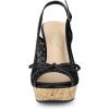 imageAllegra K Womens Lace Platform Wedges Wedge Heel SandalsBlack