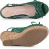 imageAllegra K Womens Lace Platform Wedges Wedge Heel SandalsDark Green