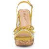 imageAllegra K Womens Lace Platform Wedges Wedge Heel SandalsMustard Yellow