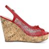 imageAllegra K Womens Lace Platform Wedges Wedge Heel SandalsRed