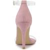 imageAllegra K Womens Open Toe Clear Ankle Strap Stiletto Heel SandalsDust Pink