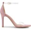 imageAllegra K Womens Open Toe Clear Ankle Strap Stiletto Heel SandalsDust Pink