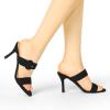 imageAllegra K Womens Opened Toe Buckle Stiletto Heels Slide SandalsBlack