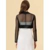 imageAllegra K Womens Satin Shrugs for Evening Dress Open Front Mesh Cardigan Elegant Wedding BoleroBlack
