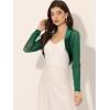 imageAllegra K Womens Satin Shrugs for Evening Dress Open Front Mesh Cardigan Elegant Wedding BoleroDark Green