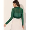 imageAllegra K Womens Satin Shrugs for Evening Dress Open Front Mesh Cardigan Elegant Wedding BoleroDark Green