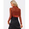 imageAllegra K Womens Satin Shrugs for Evening Dress Open Front Mesh Cardigan Elegant Wedding BoleroDark Orange