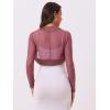 imageAllegra K Womens Satin Shrugs for Evening Dress Open Front Mesh Cardigan Elegant Wedding BoleroDark Pink