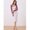 imageAllegra K Womens Satin Shrugs for Evening Dress Open Front Mesh Cardigan Elegant Wedding BoleroDark Pink