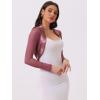 imageAllegra K Womens Satin Shrugs for Evening Dress Open Front Mesh Cardigan Elegant Wedding BoleroDark Pink