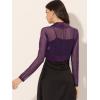 imageAllegra K Womens Satin Shrugs for Evening Dress Open Front Mesh Cardigan Elegant Wedding BoleroDark Purple