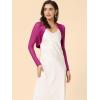 imageAllegra K Womens Satin Shrugs for Evening Dress Open Front Mesh Cardigan Elegant Wedding BoleroFushcia