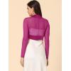 imageAllegra K Womens Satin Shrugs for Evening Dress Open Front Mesh Cardigan Elegant Wedding BoleroFushcia
