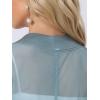 imageAllegra K Womens Satin Shrugs for Evening Dress Open Front Mesh Cardigan Elegant Wedding BoleroLake Blue