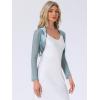 imageAllegra K Womens Satin Shrugs for Evening Dress Open Front Mesh Cardigan Elegant Wedding BoleroLake Blue