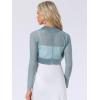imageAllegra K Womens Satin Shrugs for Evening Dress Open Front Mesh Cardigan Elegant Wedding BoleroLake Blue
