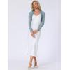 imageAllegra K Womens Satin Shrugs for Evening Dress Open Front Mesh Cardigan Elegant Wedding BoleroLake Blue