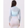 imageAllegra K Womens Satin Shrugs for Evening Dress Open Front Mesh Cardigan Elegant Wedding BoleroLight Blue