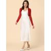 imageAllegra K Womens Satin Shrugs for Evening Dress Open Front Mesh Cardigan Elegant Wedding BoleroRed