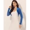 imageAllegra K Womens Satin Shrugs for Evening Dress Open Front Mesh Cardigan Elegant Wedding BoleroRoyal Blue