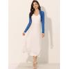 imageAllegra K Womens Satin Shrugs for Evening Dress Open Front Mesh Cardigan Elegant Wedding BoleroRoyal Blue