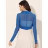 imageAllegra K Womens Satin Shrugs for Evening Dress Open Front Mesh Cardigan Elegant Wedding BoleroRoyal Blue