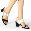 imageAllegra K Womens Slingback Block High Heel SandalsBlack White