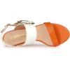 imageAllegra K Womens Slingback Block High Heel SandalsOrange White