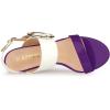imageAllegra K Womens Slingback Block High Heel SandalsPurple White