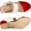 imageAllegra K Womens Slingback Block High Heel SandalsRed White