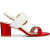 imageAllegra K Womens Slingback Block High Heel SandalsRed White