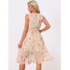 imageAllegra K Womens Summer Dresses 2025 Wrap Ruffle High Low Hem Round Neck Keyhole Back Sleeveless Floral DressApricot
