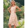 imageAllegra K Womens Summer Dresses 2025 Wrap Ruffle High Low Hem Round Neck Keyhole Back Sleeveless Floral DressApricot