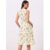 imageAllegra K Womens Summer Dresses 2025 Wrap Ruffle High Low Hem Round Neck Keyhole Back Sleeveless Floral DressBeige