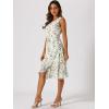 imageAllegra K Womens Summer Dresses 2025 Wrap Ruffle High Low Hem Round Neck Keyhole Back Sleeveless Floral DressBeigeblue Floral
