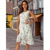 imageAllegra K Womens Summer Dresses 2025 Wrap Ruffle High Low Hem Round Neck Keyhole Back Sleeveless Floral DressBeigeblue Floral