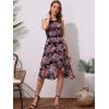 imageAllegra K Womens Summer Dresses 2025 Wrap Ruffle High Low Hem Round Neck Keyhole Back Sleeveless Floral DressBlack