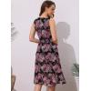 imageAllegra K Womens Summer Dresses 2025 Wrap Ruffle High Low Hem Round Neck Keyhole Back Sleeveless Floral DressBlack