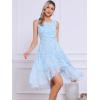 imageAllegra K Womens Summer Dresses 2025 Wrap Ruffle High Low Hem Round Neck Keyhole Back Sleeveless Floral DressBlue